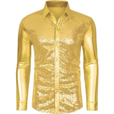 gold dress shirts for men